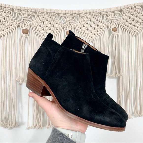 J Crew Black Suede Sawyer Ankle Booties 